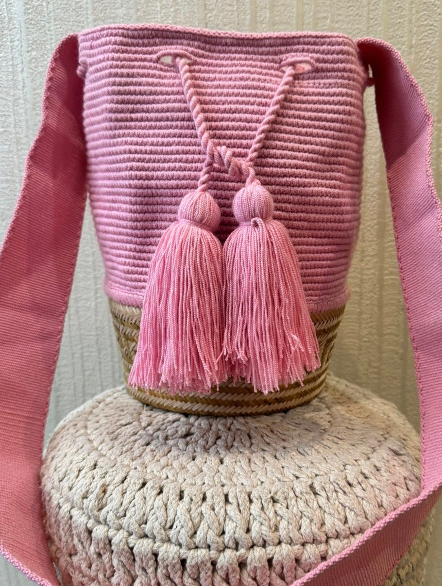 BORSA CON FONDO IN PAGLIA