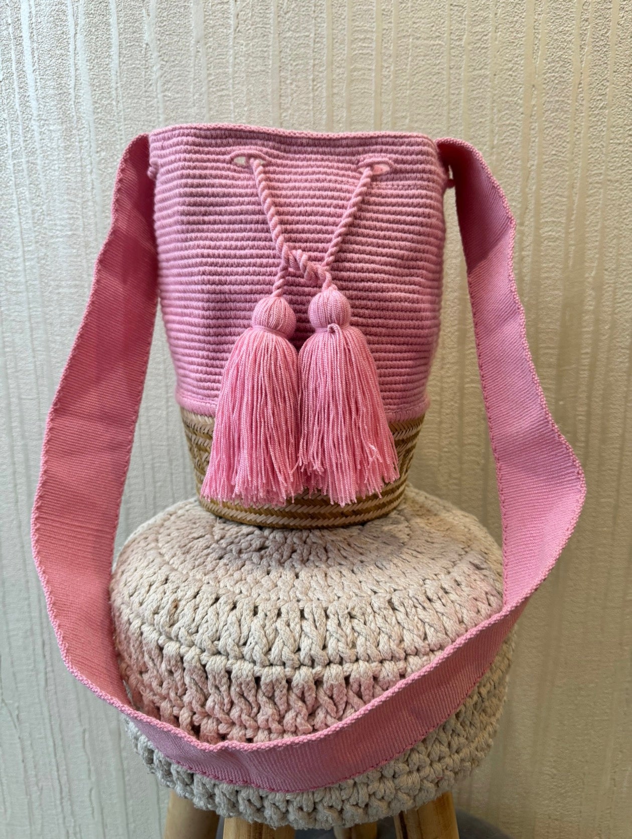 BORSA CON FONDO IN PAGLIA